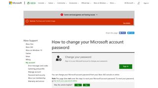Change Your Microsoft Account Password | Change Xbox Password