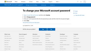 To change your Microsoft account password - Microsoft Support