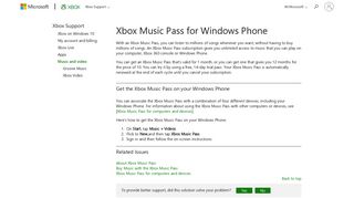 Xbox Music Pass Windows Phone - Xbox Support