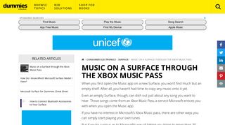 Music on a Surface through the Xbox Music Pass - dummies