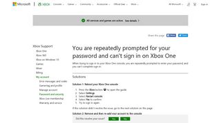 Repeated Password Prompts on Xbox One - Xbox Support