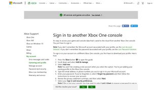 Sign In to Another Xbox One Console - Xbox Support