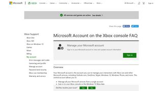 Microsoft Account on the Xbox Console FAQ - Xbox Support