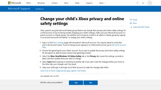 Change your child's Xbox privacy and online safety settings