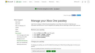 Manage your Xbox One passkey - Xbox Support