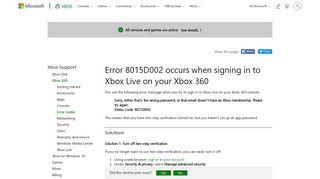 Error 8015D002 | Xbox 360 Sign-In Error - Xbox Support