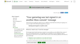 Gamertag Was Last Signed In on Xbox Another Console | Xbox Live
