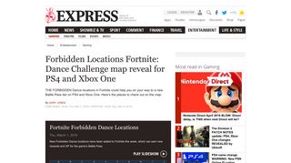 Forbidden Locations Fortnite: Dance Challenge map reveal for PS4 ...