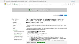 Change Your Sign-In Preferences on Your Xbox One - Xbox Support