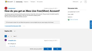 How do you get an Xbox Live Free(Silver) Account? - Microsoft ...