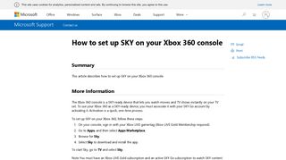 How to set up SKY on your Xbox 360 console - Microsoft Support
