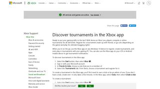 Discover tournaments in the Xbox app - Xbox Support