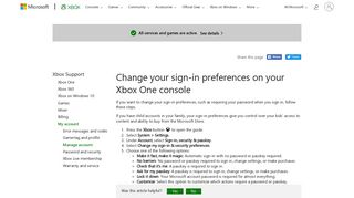Change Your Sign-In Preferences on Your Xbox One - Xbox Support