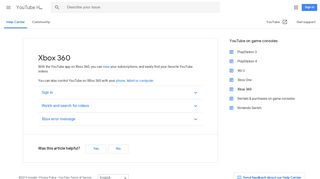 Xbox 360 - YouTube Help - Google Support