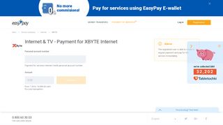 EasyPay - Internet & TV - Payment for XBYTE Internet