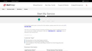My Account - Start My Service (Business) - Xcel Energy's My Account