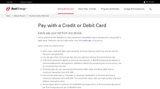Pay with a Credit or Debit Card | Xcel Energy
