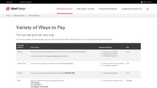 Payment Options | Xcel Energy