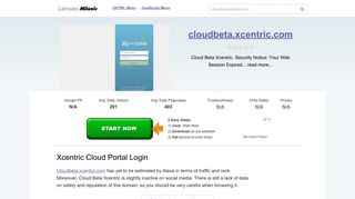 Cloudbeta.xcentric.com website. Xcentric Cloud Portal Login.