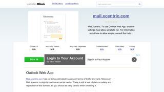 Mail.xcentric.com website. Outlook Web App.