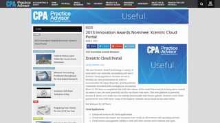 2013 Innovation Awards Nominee: Xcentric Cloud Portal