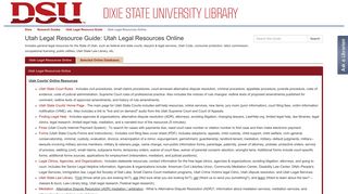 Utah Legal Resource Guide - Research Guides at Dixie State University