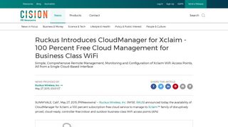 Ruckus Introduces CloudManager for Xclaim - 100 Percent Free ...