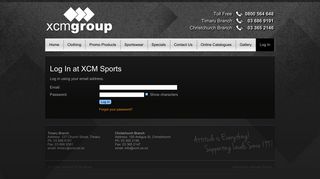 Log in at XCM Sports