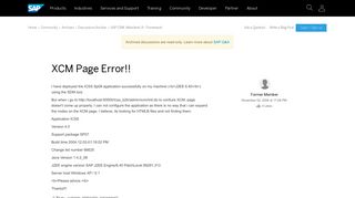 XCM Page Error!! - archive SAP