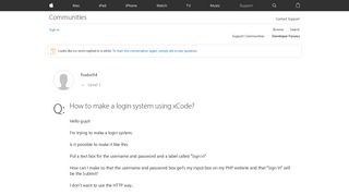 How to make a login system using xCode? - Apple Community - Apple ...