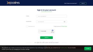 Login to Buy Bitcoin Online | Xcoins.com