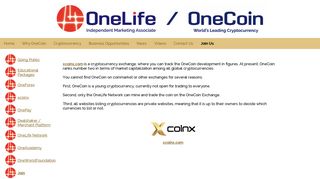 xcoinx - OneCoin – OneLife