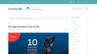 10 Login Screens Free UI Kit - FREE PSD Downlaod - FreebiesUI