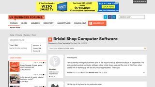 Bridal Shop Computer Software | UK Business Forums