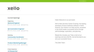 Xello - Career Page