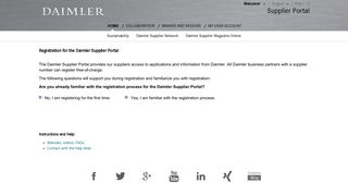 Register | Daimler Supplier Portal