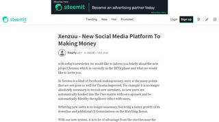 Xenzuu - New Social Media Platform To Making Money — Steemit