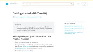 Getting started with Xero HQ - Xero Central