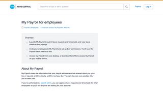 My Payroll for employees - Xero Central