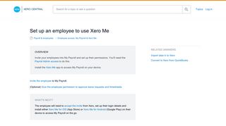 Set up an employee to use Xero Me - Xero Central