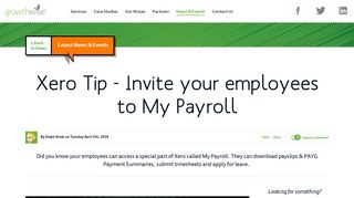 Xero Tip - Invite your employees to My Payroll - Growthwise