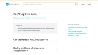 Can't log into Xero - Xero Central