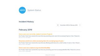 Xero Status - Incident History