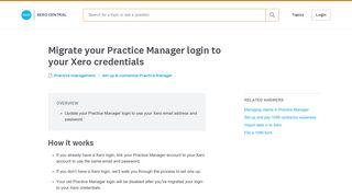 Migrate your Practice Manager login to your Xero credentials
