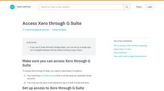 Access Xero through G Suite - Xero Central