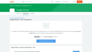 Google Sheets + Xero Integrations | Zapier