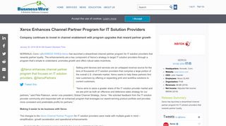 Xerox Enhances Channel Partner Program for IT Solution Providers ...