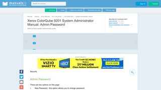 Admin Password - Xerox ColorQube 9201 System Administrator ...