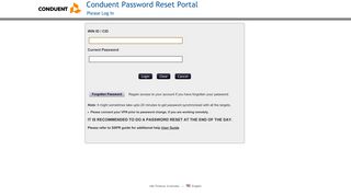 Conduent Password Reset Portal