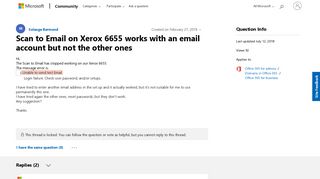 Scan to Email on Xerox 6655 works with an email account but not ...